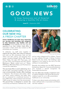 The front cover of the newsletter headed 'Good news' with the lead article 'Celebrating our new HQ: A fresh chapter'.